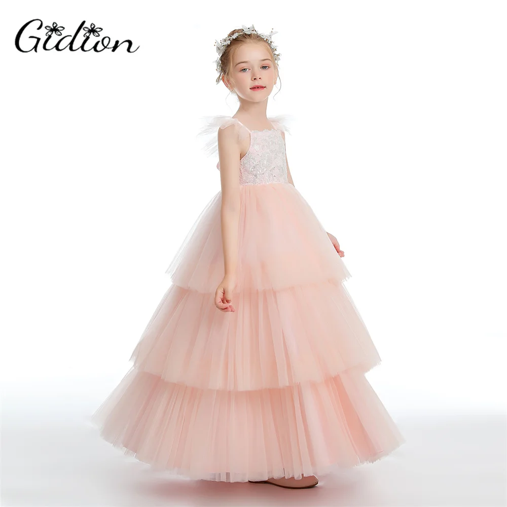 Princesa Flower Girl Dress for Children, Aniversário, Festa à noite, Show, Concurso, Casamento, Junior Bridesmaid Dress, Ball Event, Prom