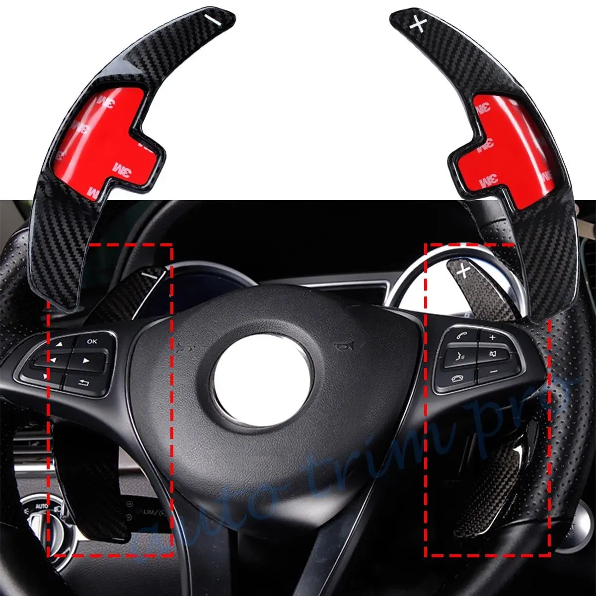 

Carbon Fiber Shift Paddle Shifter Steering Wheel DSG Fit For Benz C117 C292 W218 X156 W212 W205 A B C E S Class