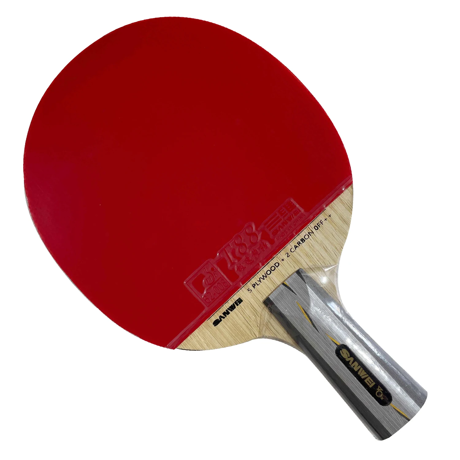 Pro Combo Racket Sanwei CC (5+2 Carbon, OFF++) with Professional Rubber TAIJI Light T88 ULTRA SPIN Finished Racket