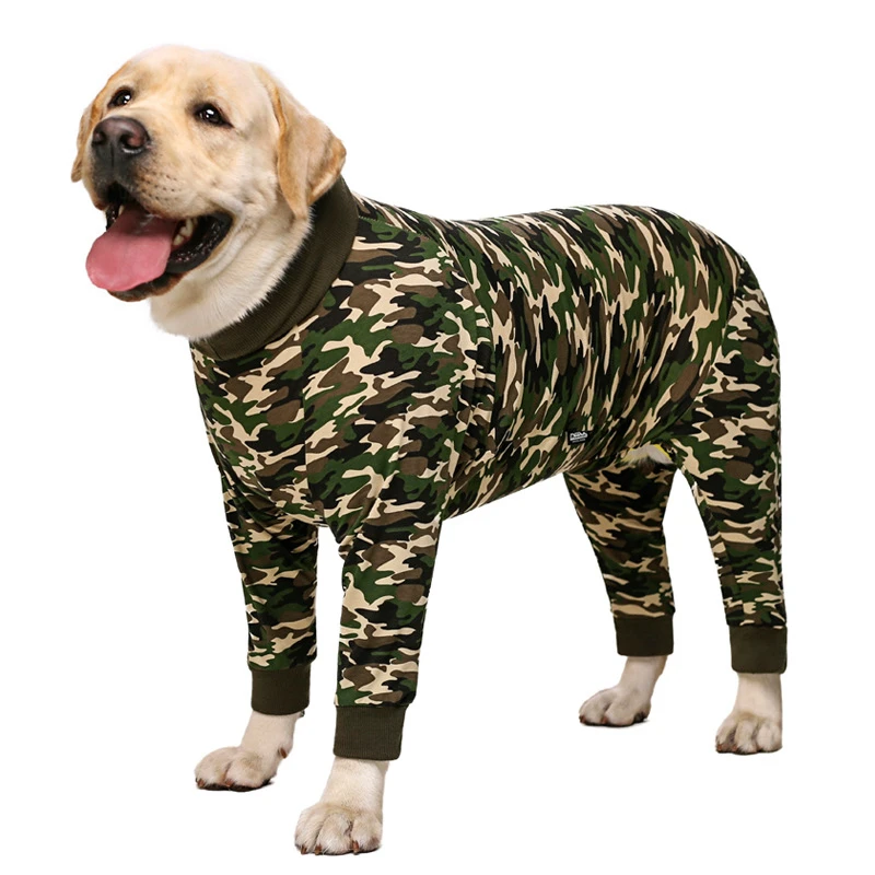 Cartoon Print Pajamas For Dogs Cotton Dog Jumpsuit Female Dog Clothes For Large Dogs Dog Recovery Suit Boy Overalls For Dogs