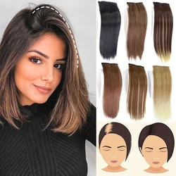 MERISI HAAR Synthetische Invisable Gerade Haar Pads Clip In One Piece 2Clips Erhöhen haar volumen Haar Extensions Top Seite abdeckung