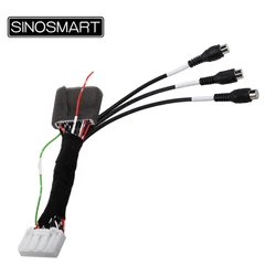 SINOSMART 28PIN Trigger Wire and AUX Audio Video Input Harness for Toyota OEM Screen | Reverse Camera Signal Adapter C28