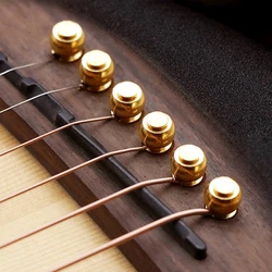 6pcs Guitar Strings Nail Metal Acoustic Guitar Bridge Pins Brass Guitar Strings Fixed Cone String Pins String Nails