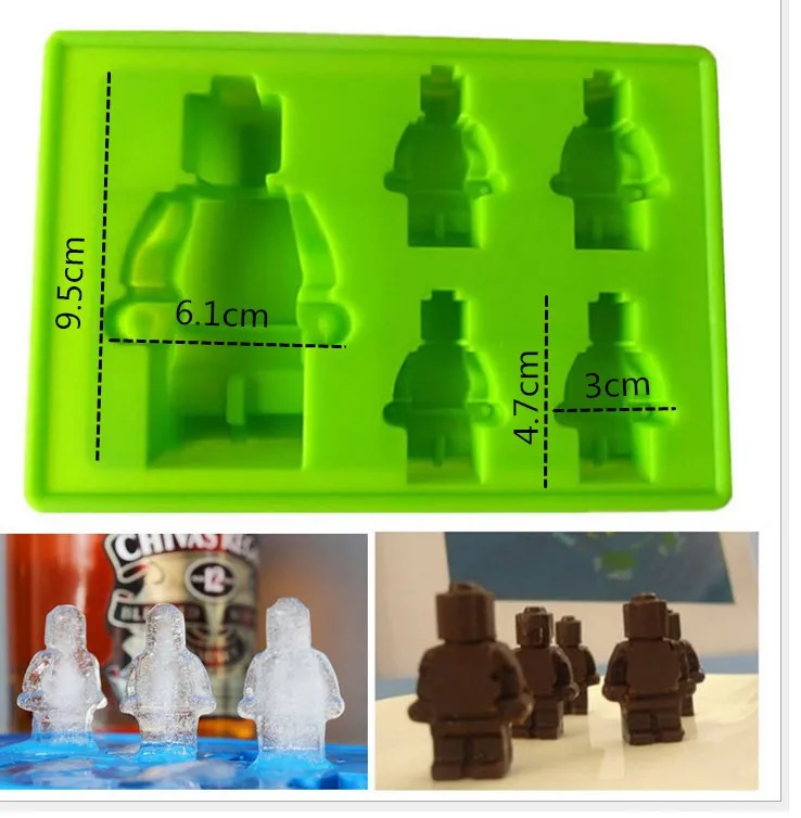 Building Blocks Robot Silicone Mold Fondant Candle  Epoxy Resin Ice Molds DIY Homemade Cake Decorate Kitchen Accessories