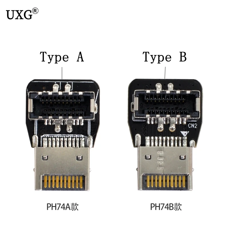 

Computer motherboard USB3.1 TYPE-E interface 90 degree steering elbow front TYPE-C installed wiring