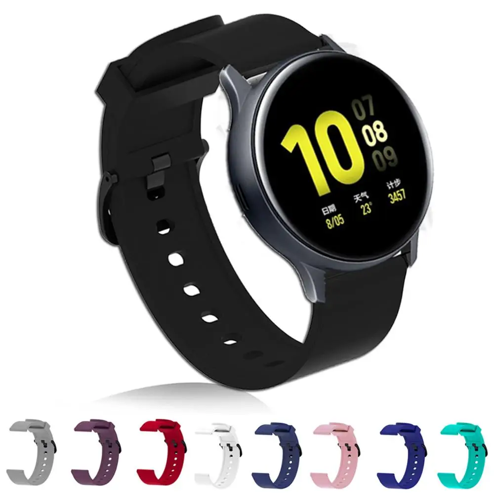 

For Samsung galaxy watch Active 2 40mm 44mm Watch Band Strap Bracelet Silicone 20mm Watchband For Galaxy 42mm Gear S2 Active2