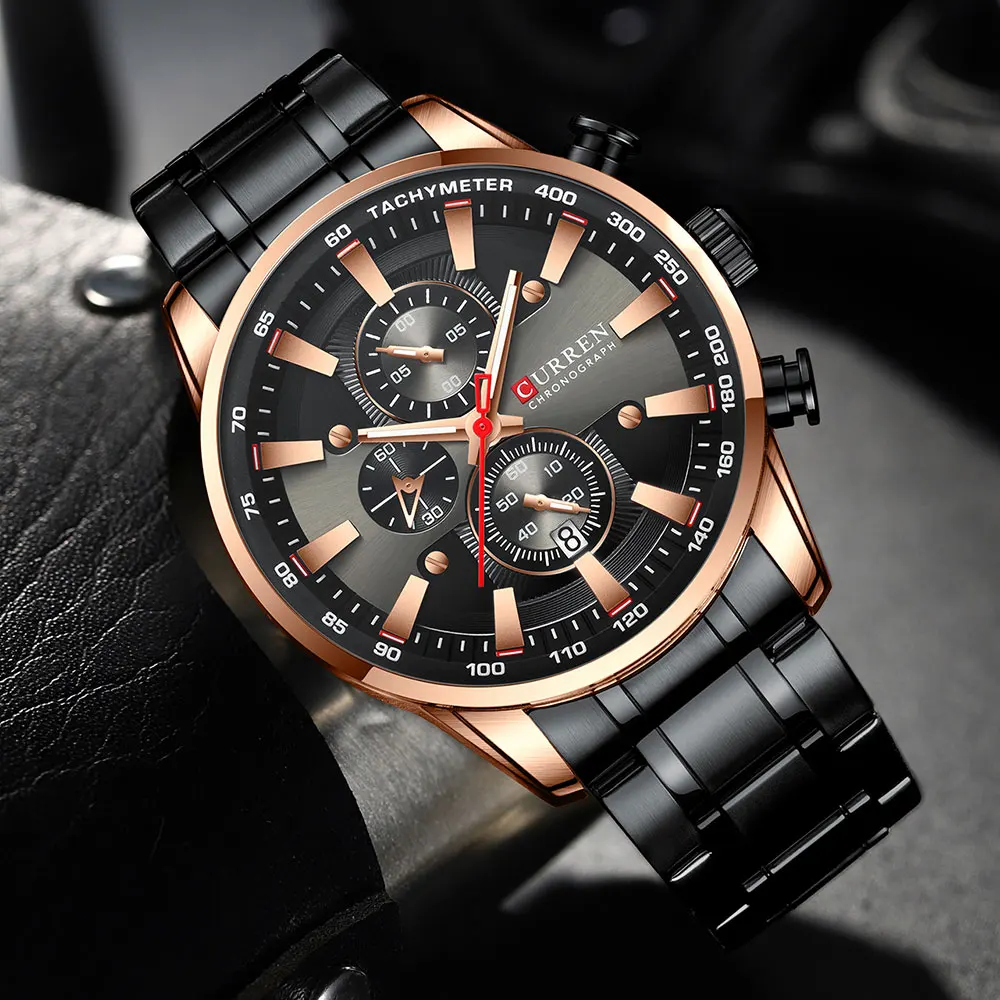CURREN Neue Herren Uhren Quarz Business Wasserdichte Uhr Mann Uhren Top Marke Luxus Armbanduhr Männer Chronograph Reloj Hombre – Detail 24