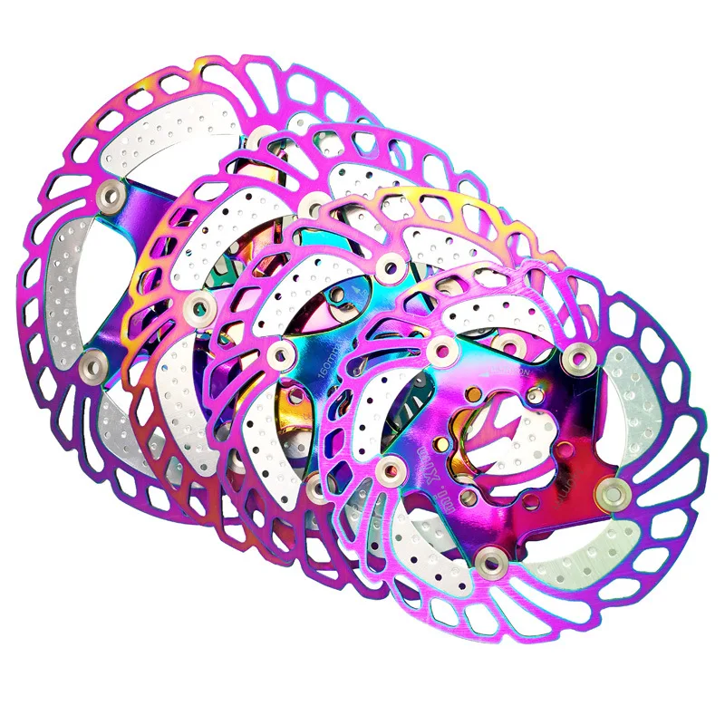 Colorful MTB DH Disc Brake 140/160/180/203mm Bicycle Cooling Floating Rotor Mountain Road Bike Cool Down Rainbow Ice Rotors