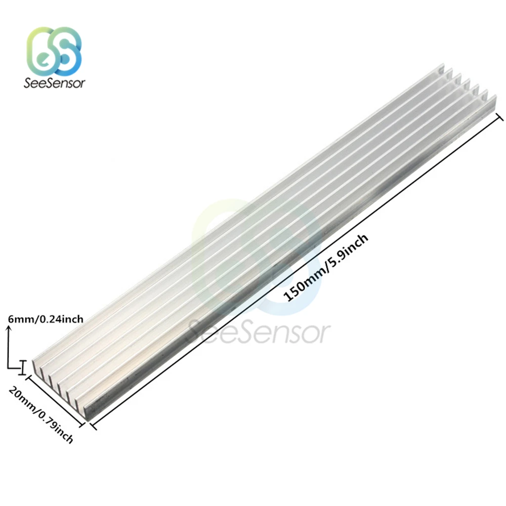 Aluminum Alloy Heatsink Cooling Pad For High Power LED IC Chip Cooler Radiator Heat Sink 150x20x6mm