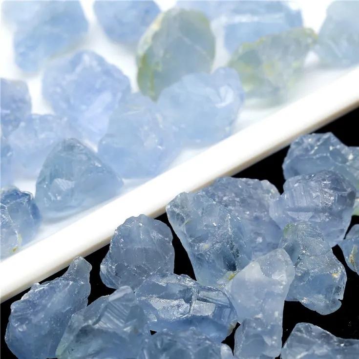 50g   Blue Celestite Crystal Points & Pieces Lightly Tumbled Gem Rock Specimens