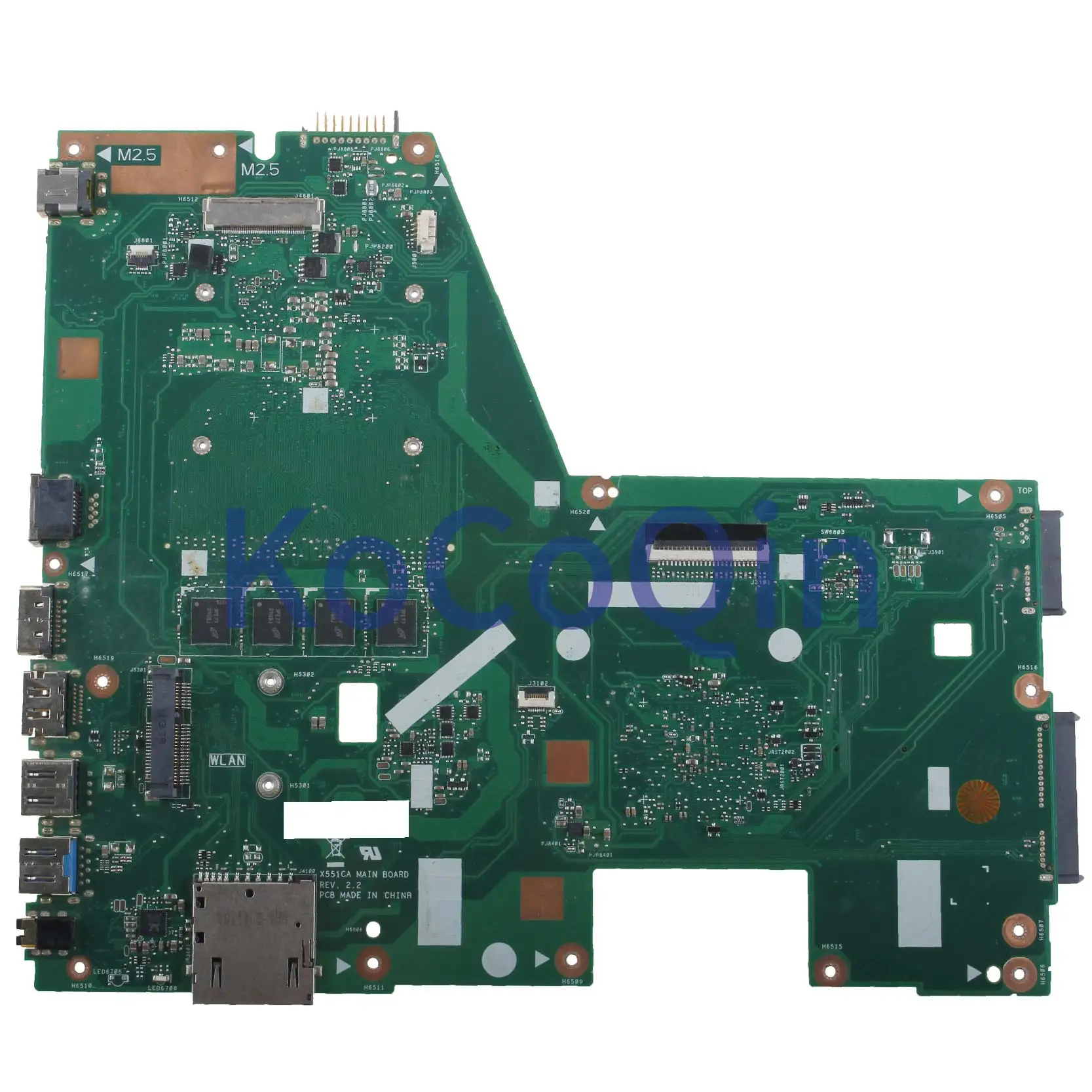 Kocoqin placa-mãe do portátil para asus x551ca x551cap x551ca x551c rev.2.2 celeron 1007u sjtnv mainboard