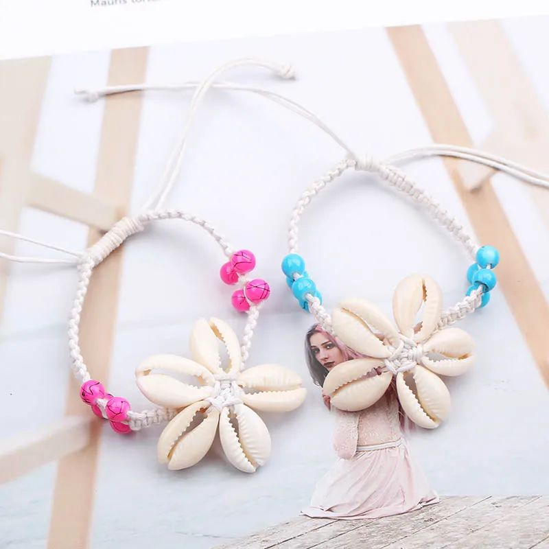 New Fashion Knit Shells Bracelets for Women Handmade Hand Jewelry Bohemian Beach Bracelet Femme Jewelry pulseras mujer moda