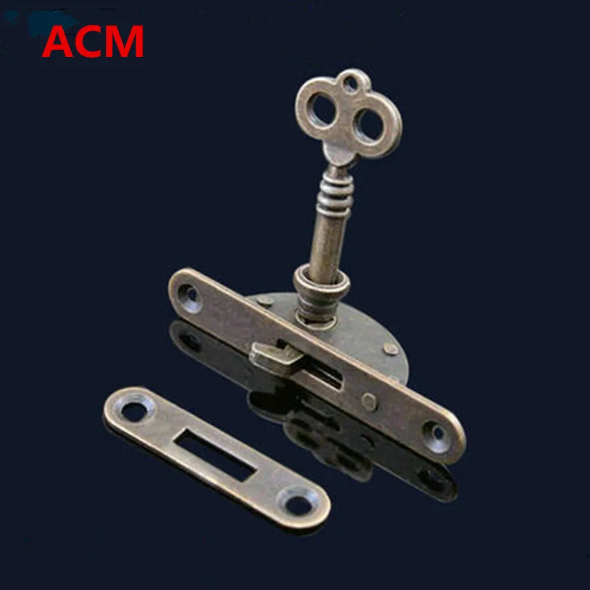 Retro drestress antique brass drawer cabinet decoative box small locks Classical lock for furniture cabinet door drawer