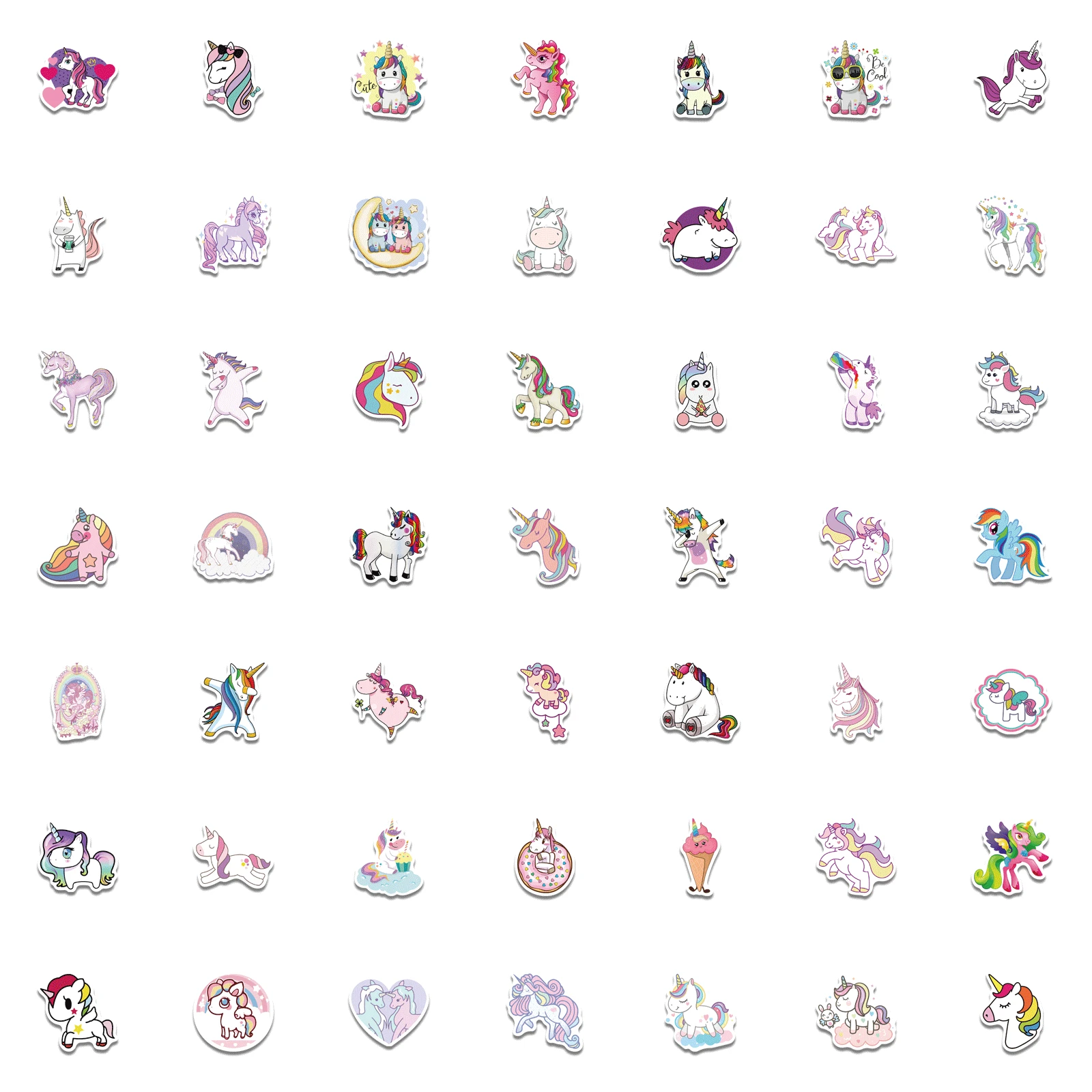 50/100Pcs Cartoon Animal Unicorn Waterproof Cute Graffiti Sticker DIY Luggage Notebook Guitar Decoration Sticker Wholesale