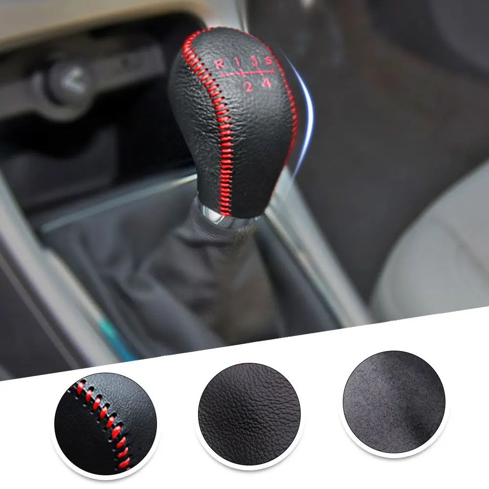 For For Buick Excelle 2004-2007 Accessories Gear Head Covers Interior Styling Faux  Leather Hand-Stitched Shift Knob