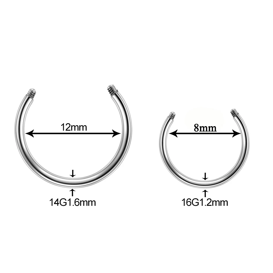 10pcs/Lot Titanium Thread Barbell Replacement Accessories Ball Piercing 14G 16G Belly Bar Nose Ear Stud Tongue Lip Retainer