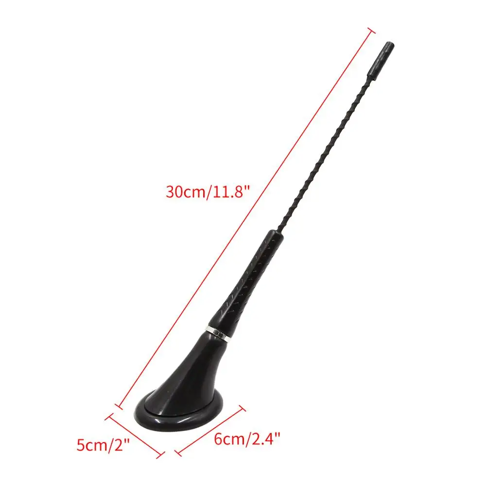 X Autohaux Auto Black Adhesive Base Car External Radio Signal Decorative Antenna Aerial Replaceable Accessories Decorate Tools