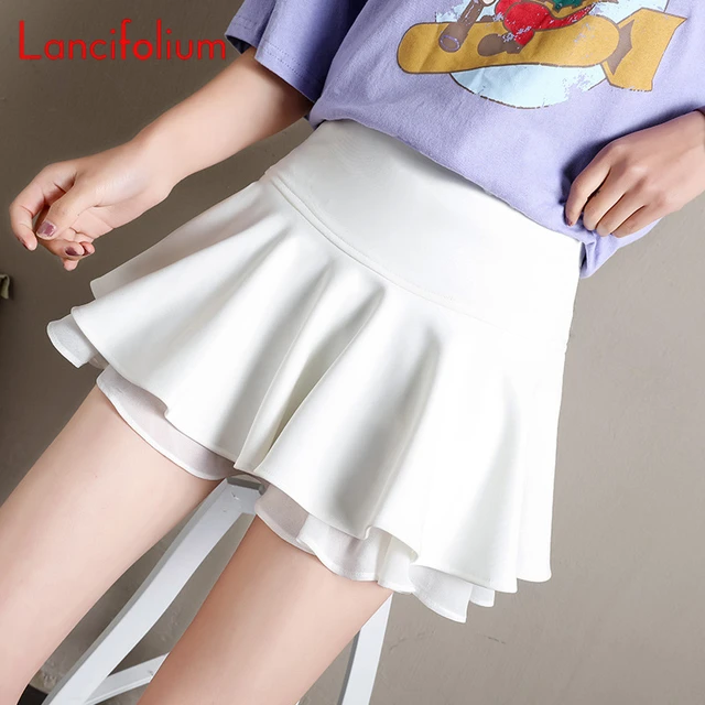 White Skater Mini Skirt Women Summer 2021 Ladies Korean Fashion Schoolgirl Tulle Kawaii Micro Sailor Cake Skirt Y2k Cute Skort Skirts AliExpress