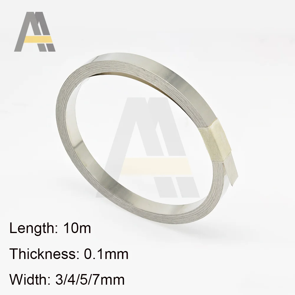 10m 18650 Li-ion Battery Nickel Sheet Plated Steel Belt Strip Connector Plate Nickel for Spot Welding Machine 0.1x3/4/5/7/8/10mm