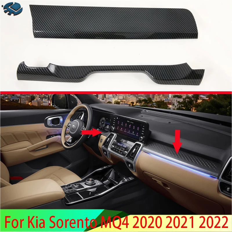 

For Kia Sorento MQ4 2020 2021 2022 Car Accessories Carbon Fiber Style Center console Interior Instrument Panel Around trim