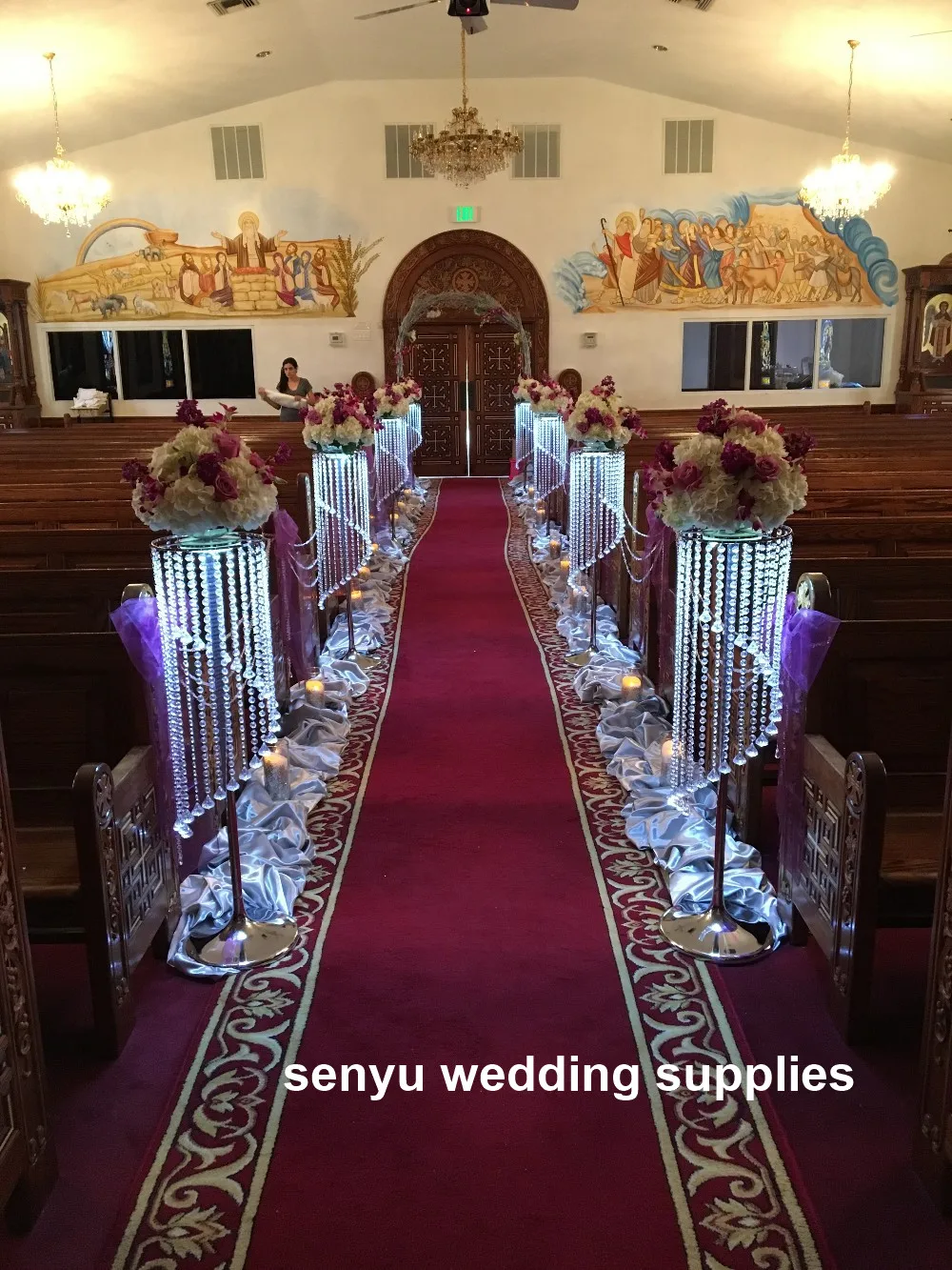 

10pcs )60cm/110cm tall )Wedding event walkway decoration aisle road lead acrylic pillars senyu01031