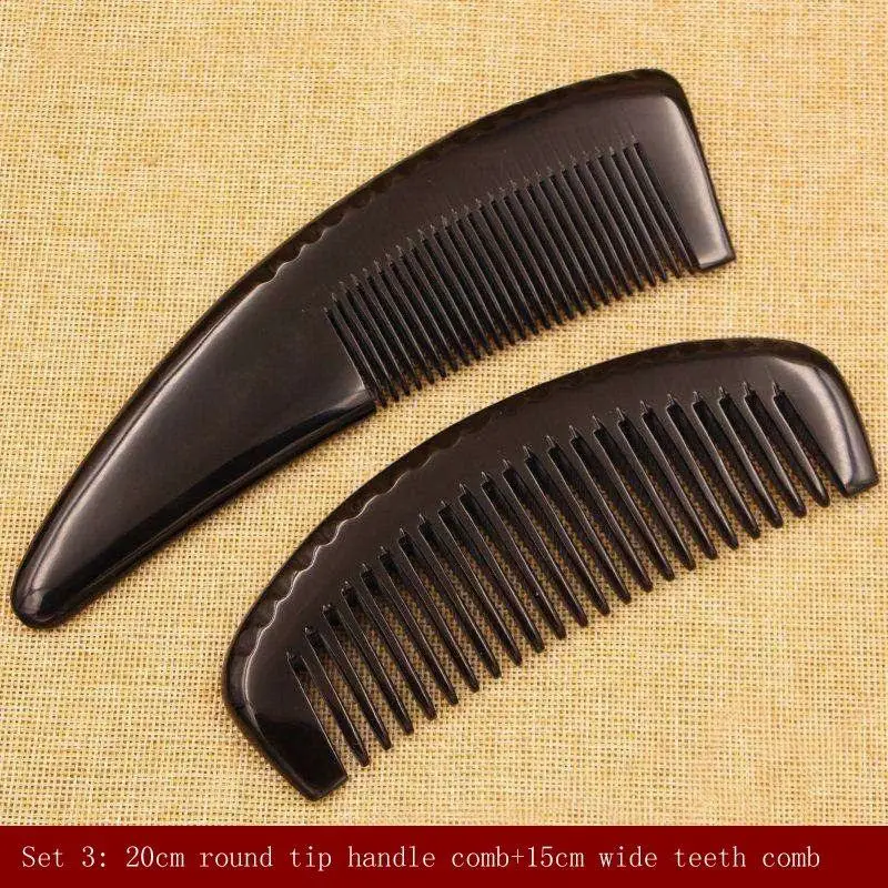 

comb set Hairdressing Supplies Natural Anti Static Black Buffalo Horn Comb Massage Hair Care Brush Hairbrush Combs Gift