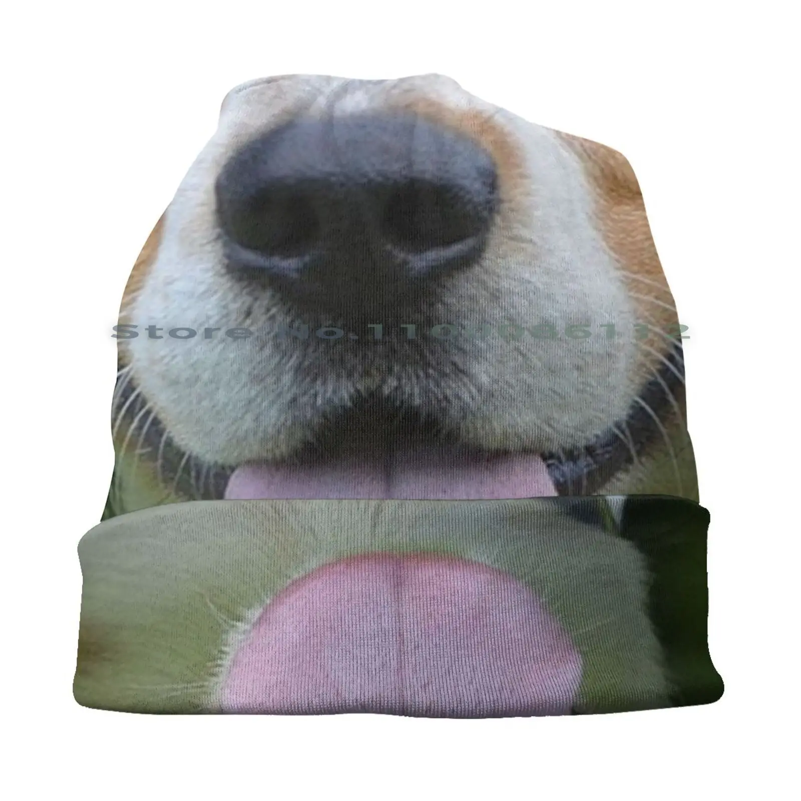 Beagle Beanies Knit Hat Smile Funny Face Mask Quarantine Social Distancing Dog Beagle Brimless Knitted Hat Skullcap Gift Casual