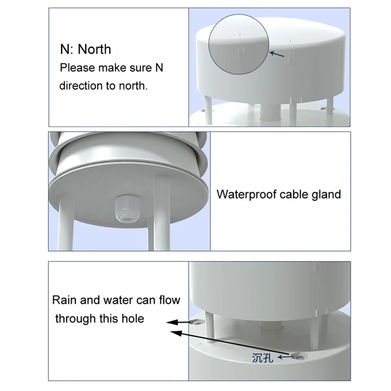 Ultrasonic wind speed and direction sensor weather station RS485 4-20mA 0-10V wind sensor transmitter Ultrasonic Anemometer