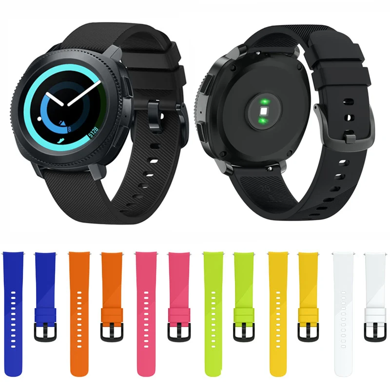 20mm alça de pulso de silicone para samsung gear esporte pulseira banda de relógio de silicone para engrenagem 20mm correias de relógio cinto pulseira
