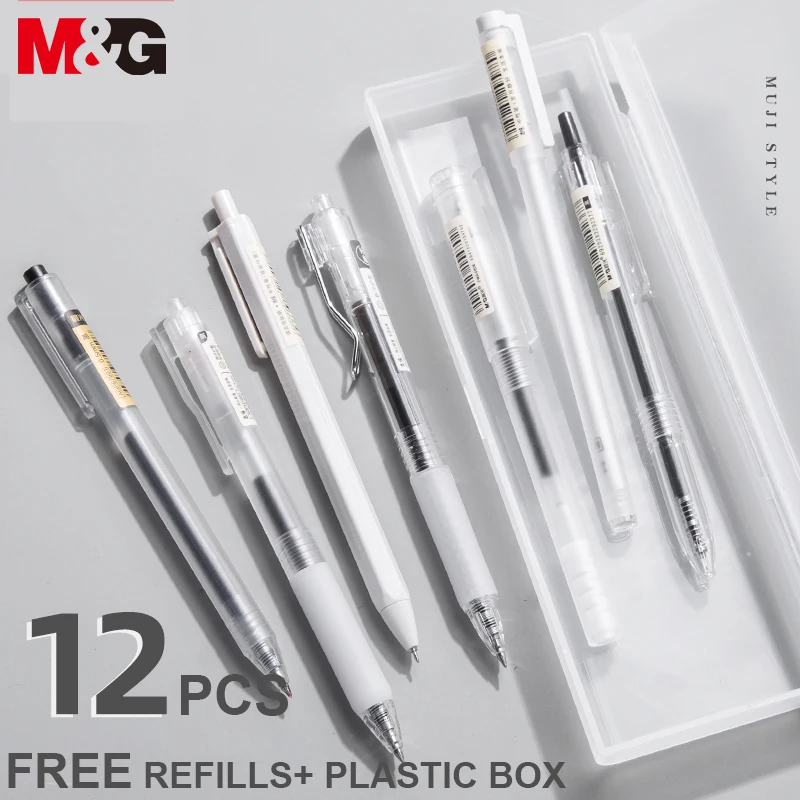 M & G Neutral Gel Stift 0,35mm/0,5mm schwarz unterschrift stift ultra feinen Nadel/Kugel Punkt japanisch einfache Gel Stift