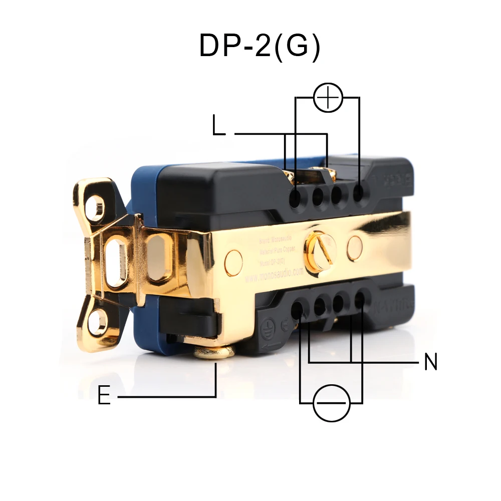 Monosaudio DP2(G)/(R) Duplex Wall AC Power Duplex Receptacles Wall Outlet Socket US AC Power Distributor