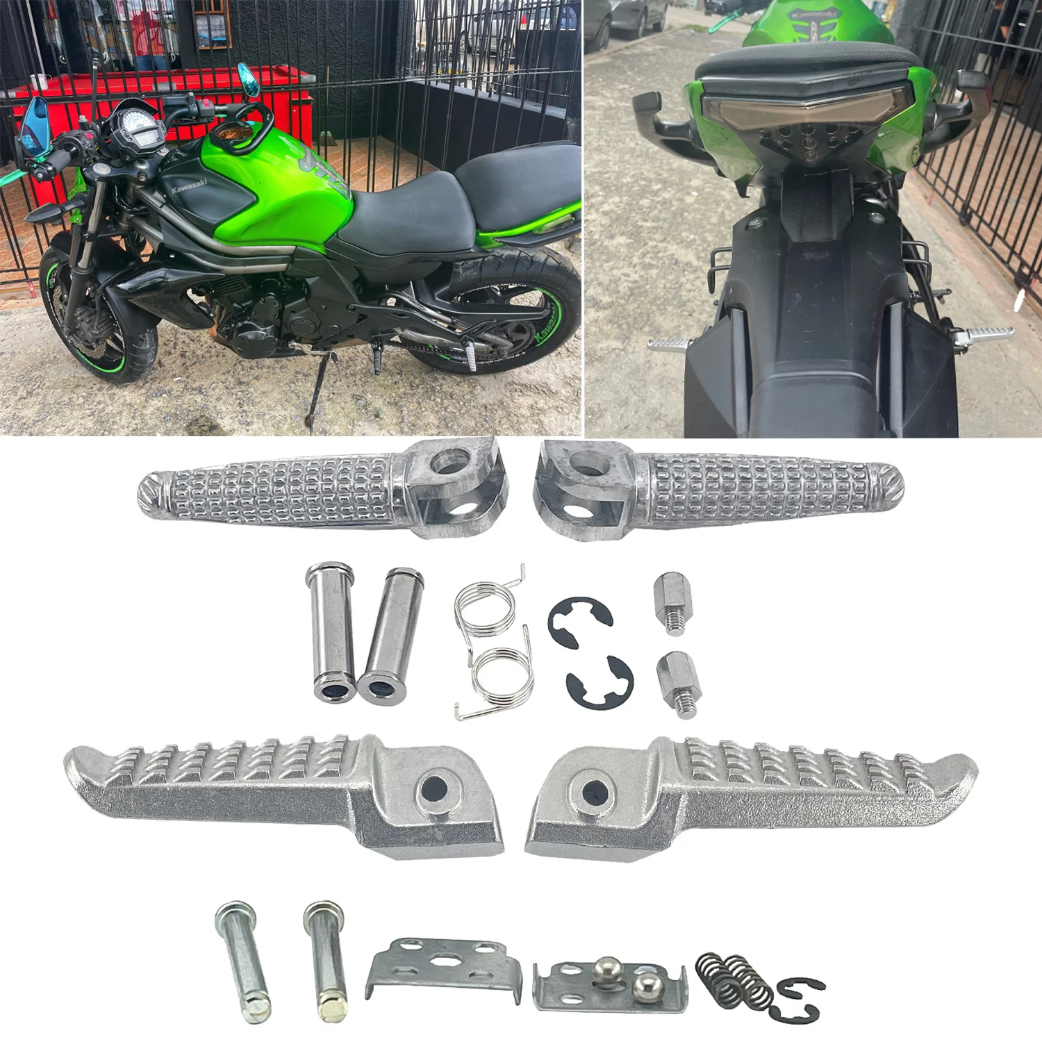 Motorcycle Front Rear Rider Passenger Footrest Foot Peg Padel For Kawasaki ZX6R ZX9R ZX10R ZX14 ZX-14 Z750 Z1000 ZZR1200 GTR1400