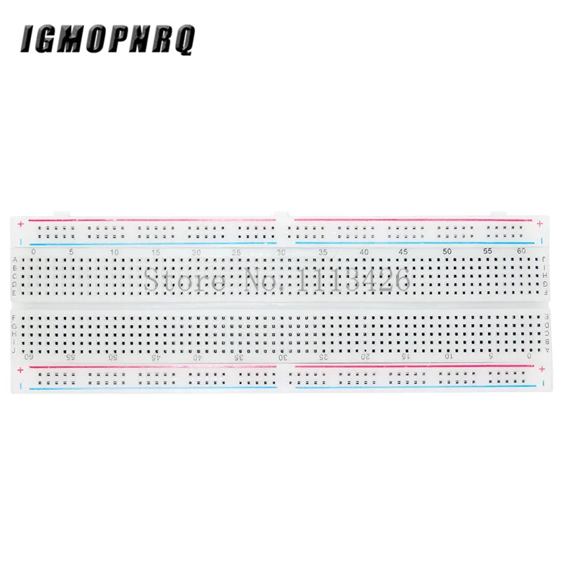 400 holes MB102 830 Points Solderless PCB Breadboard MB-102 Solderless Test Protoboard DIY breadboard White/Transparent