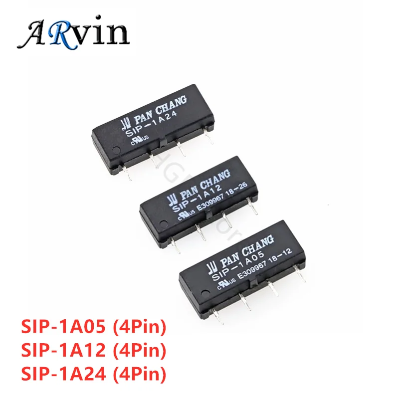 5Pcs 5V 12V 24V Reed Relay Switch Module SIP-1A05 SIP-1A12 SIP-1A24  PAN CHANG Relay 4PIN