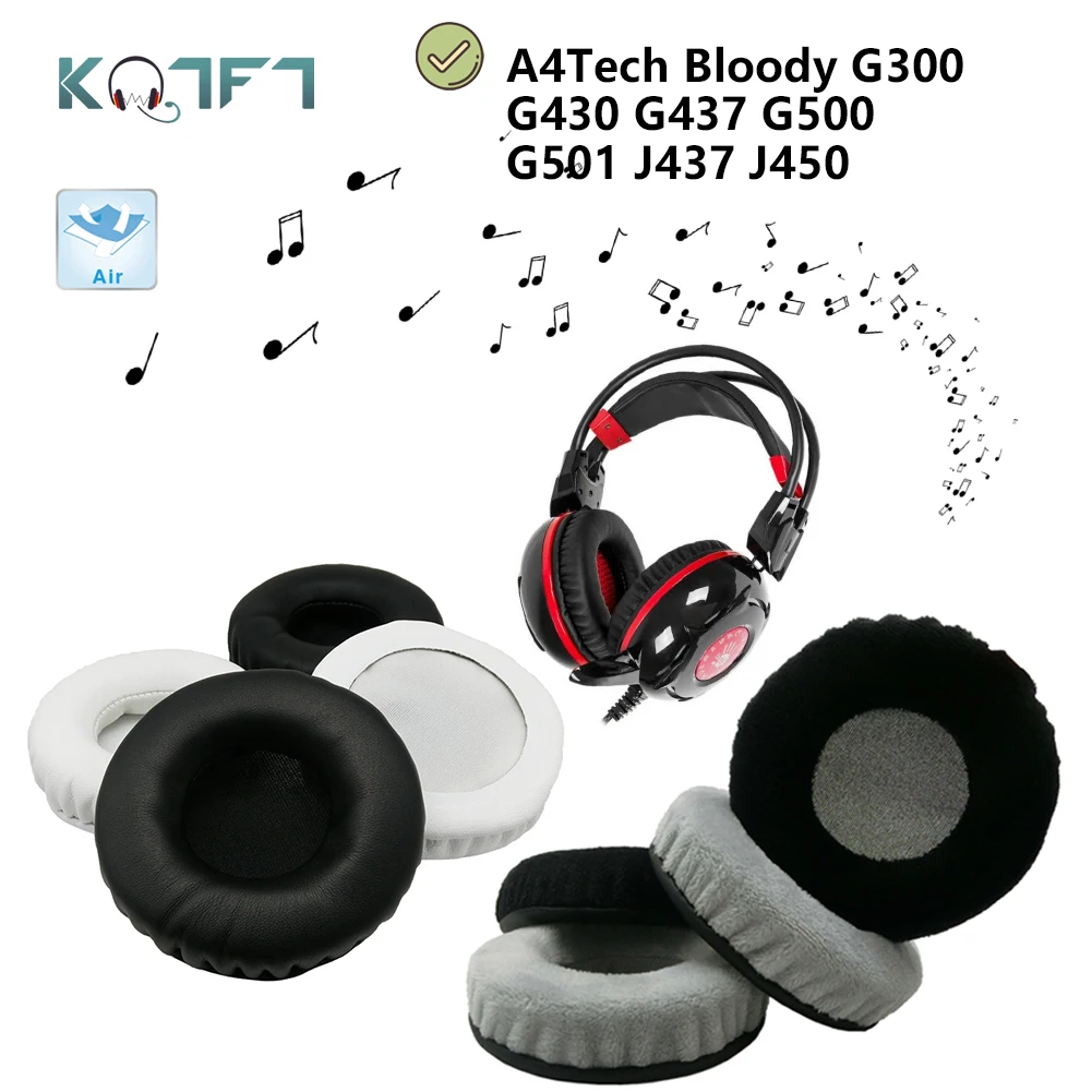 KQTFT Round shape Replacement Ear Pads for A4Tech Bloody G300 G430 G437 G500 G501 J437 J450 Headset Earmuff Cover Cushion Cups