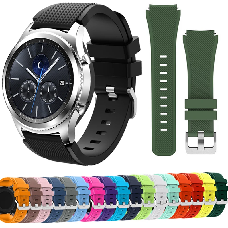 22mm Original strap for Samsung Galaxy Watch 46mm/Gear S3 Frontier/Huawei Watch GT GT2 46mm/ Amazfit GTR 47mm Silicone strap