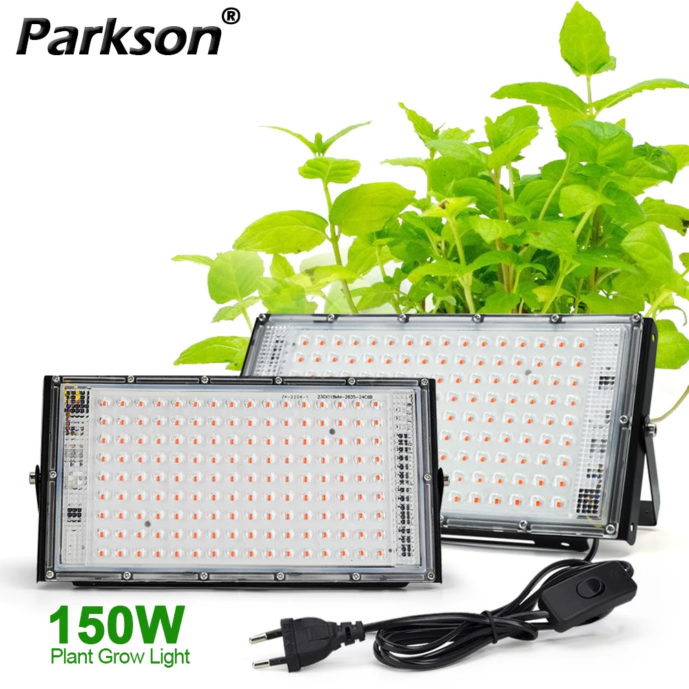 LED Grow Light Phytolamp For Plants 220V 150W Full Spectrum Flower Tent Seed Hydroponics Greenhouse Fitolamp IP65 Waterproof