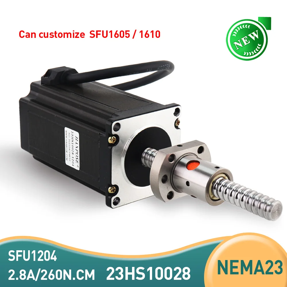 1PCS Nema 23 Stepper Motor 23HS10028-SFU1204 ball screw 2.8A 260N.CM  length 100 200MM for 3D Printer CNC nema23 24v step motor