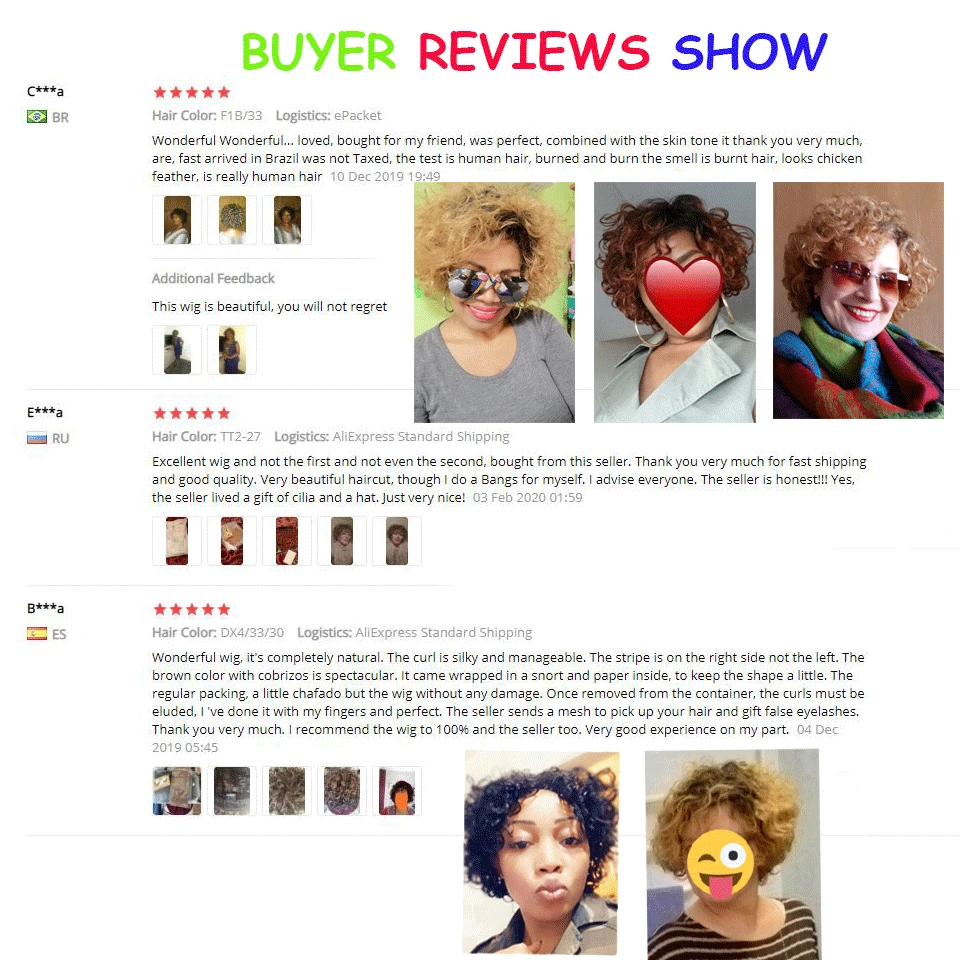 Debut Ombre Short Curly Human Hair Wigs Remy Short Bob Wigs 100% Human Hair Cheap Pixie Cut Human Hair Full Wigs For Black Women