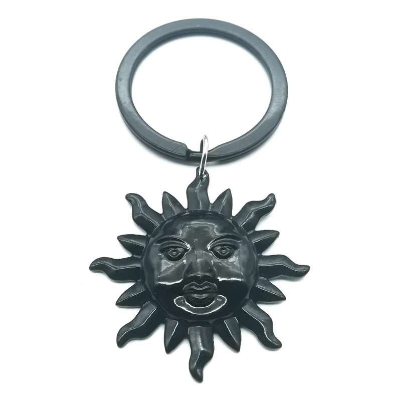 Newly Designed Black Sun Goddess Keychain Hippie Bohemian Celestial Witch Key Chain Gift Jewelry