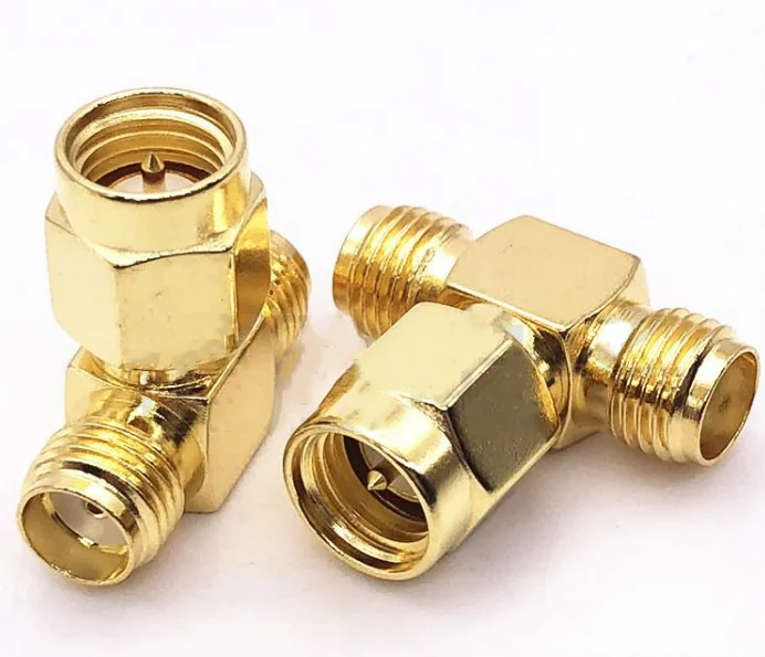 5pcs RP-SMA /SMA 3 way adapter RPSMA /SMA Male &female to two /RPSMA/SMA Male &female"T" Type connectors