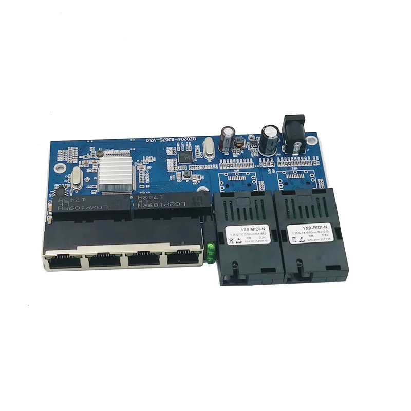 Neuer 1000/m Schalter 4 rj45 utp 2 sc Gigabit Glasfaser konverter 2sc 4 rj45 2 f4e Ethernet PCBA Board 6St