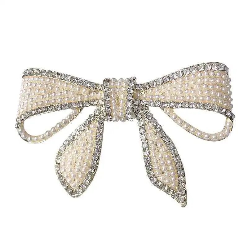 Shiny Bow Shaped Hairpin Full Rhinestone Inlaid Hair Clip Women Spring Hair Accessories for Daily Makeup LL@17