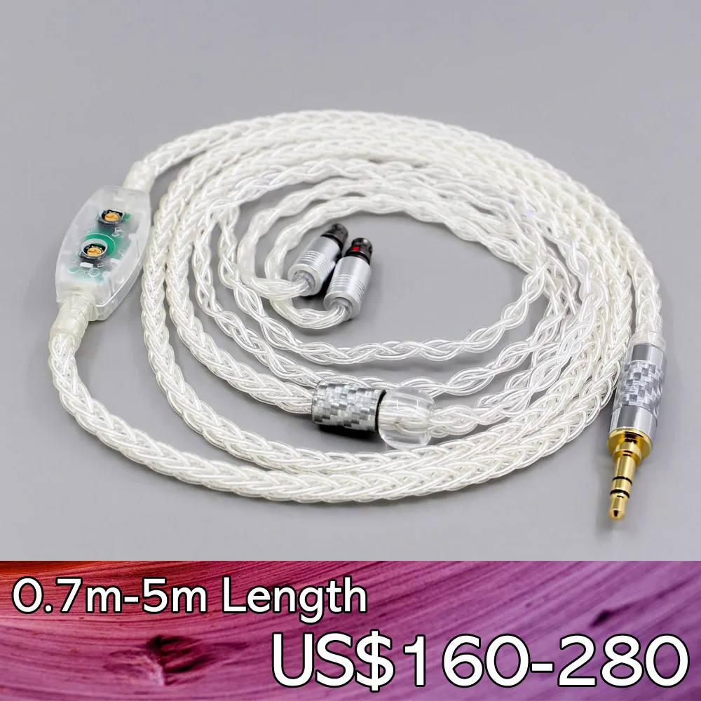 99% Pure Silver 8 Core Earphone Cable For Layla AION Roxanne JH AUDIO Jolene Roxanne 7pin Custom 0 Ohm-100 Ohm Adjust LN007732