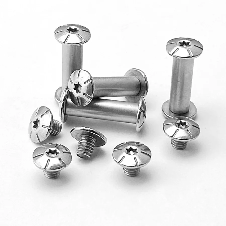 10ชุด5มม.เส้นผ่าศูนย์กลางรูมีดพับจับแกนสกรู M4 T8 Torx หัว DIY เครื่องมืออุปกรณ์เสริม Shank rivets เล็บ