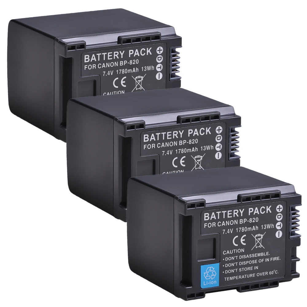 

1780mAh BP-820 BP820 Bateria BP 820 Camcorder Battery Camera Bateriafor Canon BP828 BP 820 G/X Series VIXIA, HF G30,XA20,XA25