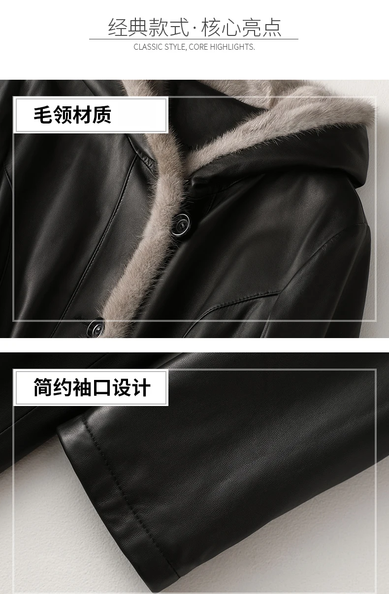 Lautaro Winter Long Warm Thick Black Leather Coat Women with Fur Inside Elegant Luxury Faux Fur Lined Jacket Parka Fashion 2021