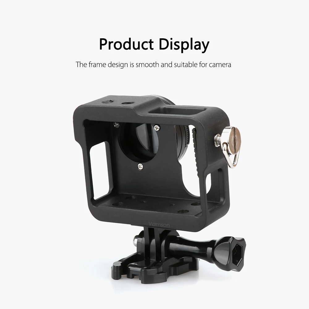 Vamson สำหรับ Gopro Hero 4อุปกรณ์เสริมอลูมิเนียมโลหะป้องกันกรณีกรอบ CNC + ฝาครอบเลนส์กรองสี5สี VP636