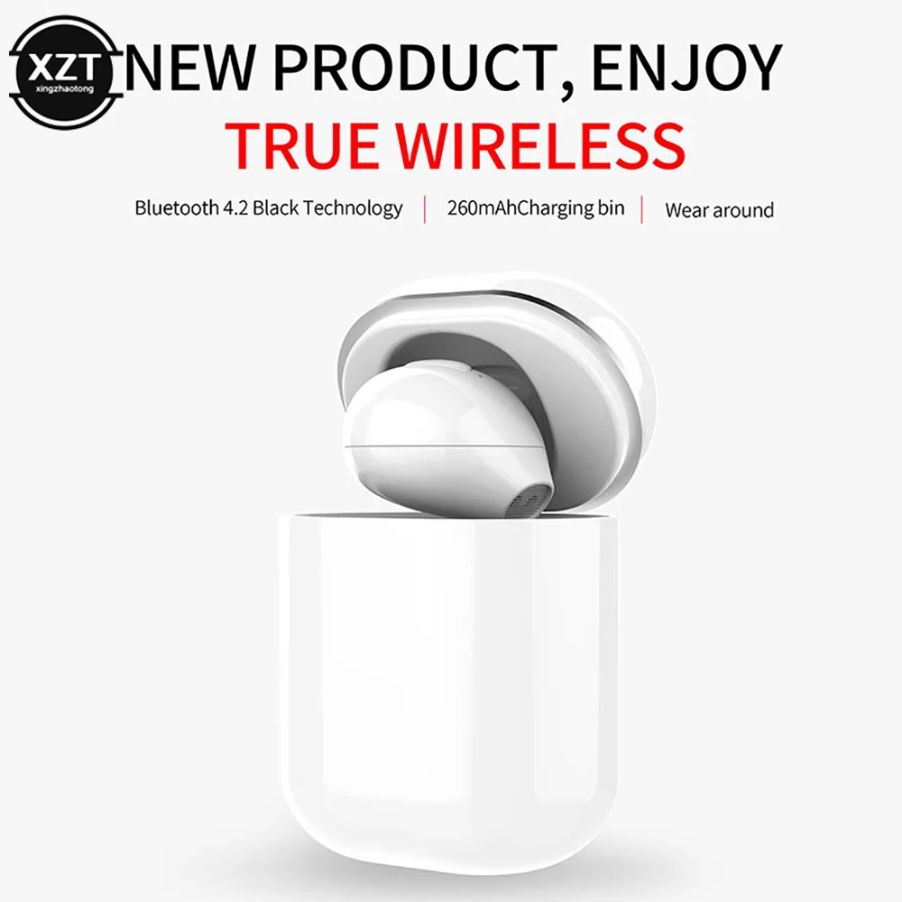 X20 Ultra Mini Wireless Single Earphone Hidden Small Bluetooth-compatible 4.2 Music Play Button Control Earbud With Charge Case