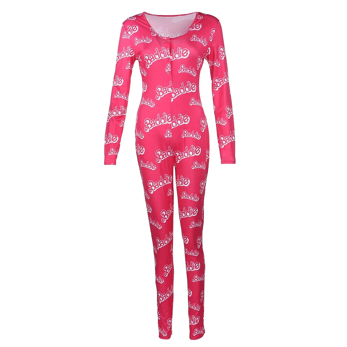 Valentine\'s Day Womens Sexy Print Home Onesies Jumpsuit Sleepwear Long Sleeve Bodycon Bodysuit Romper Trousers Pajamas One Piece